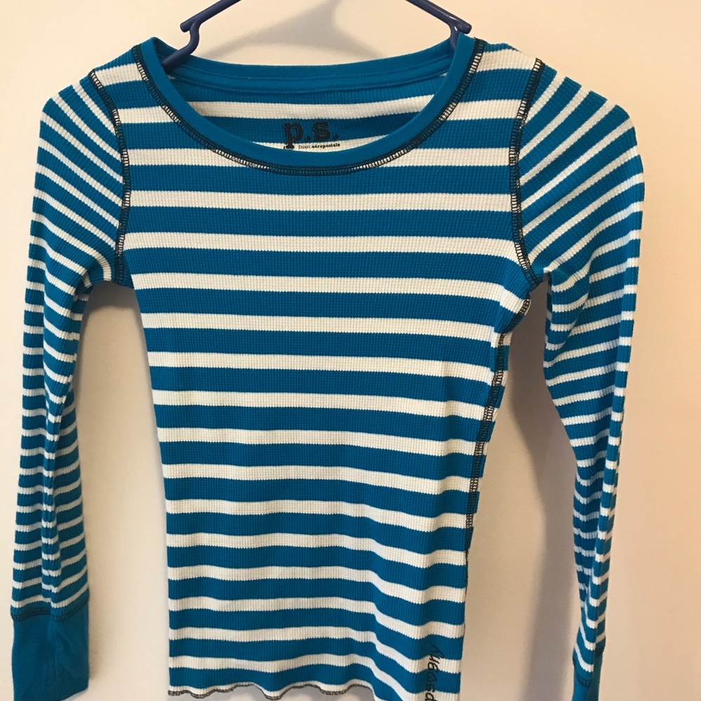 Blue and white stripped shirt